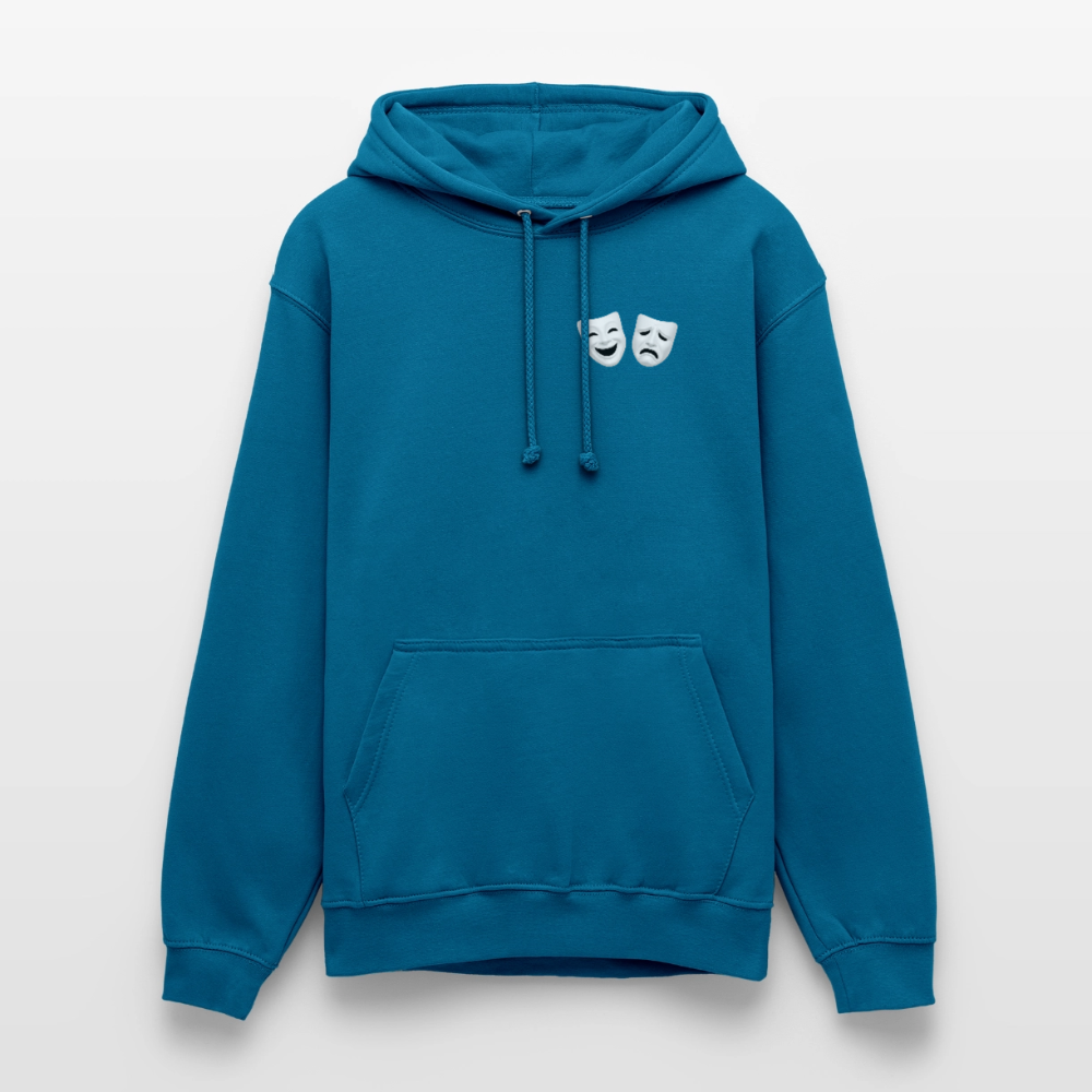 Hoodie Kunde Schule weiße Maske schiefe Schrift - Tiefseeblau 