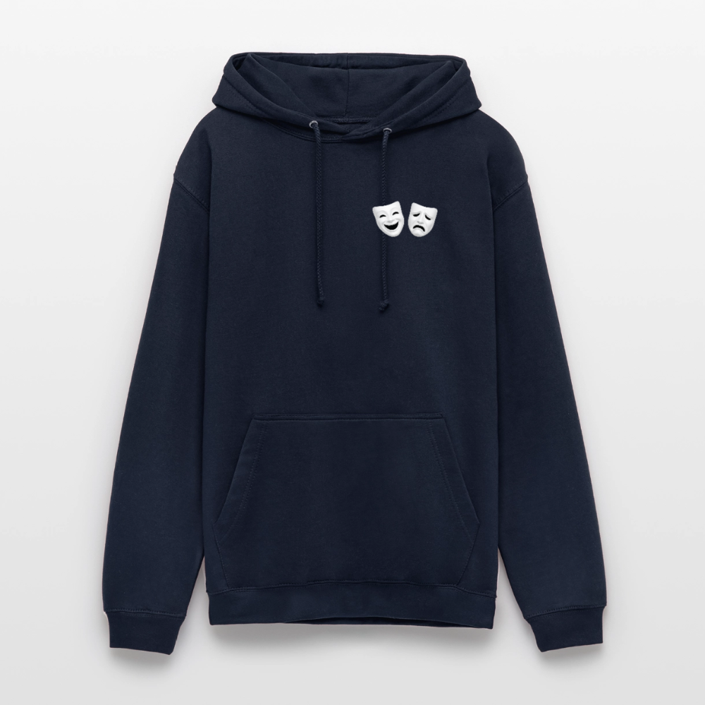 Hoodie Kunde Schule weiße Maske schiefe Schrift - Navy