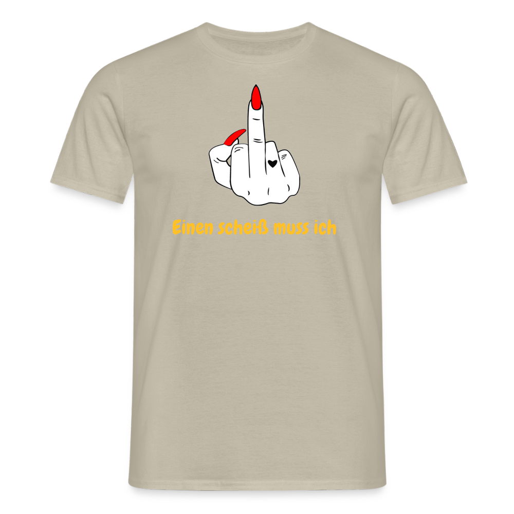 SSW2643Einen scheiß muss ich Mittelfinger Rot - Sandbeige