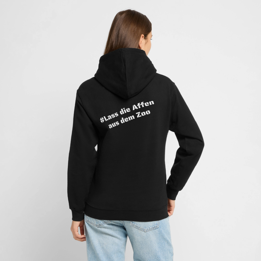 Hoodie Kunde Schule weiße Maske schiefe Schrift - Schwarz