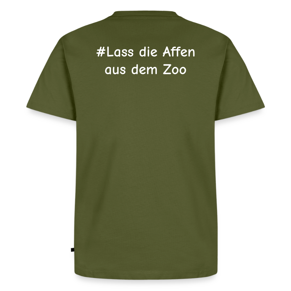 Tshirt Kunde Schule Bunte Maske gerade Schrift - Khaki