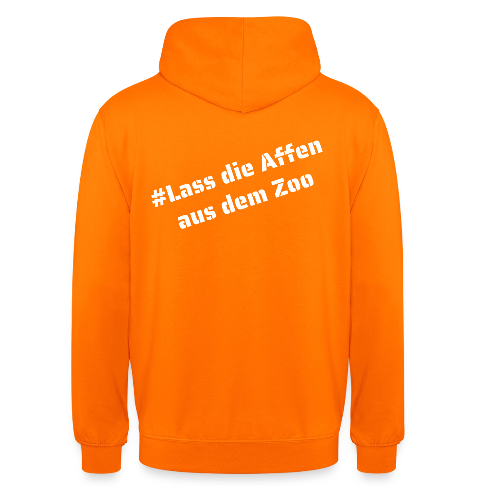 Hoodie Kunde Schule Bunte Maske schiefe Schrift - Orange