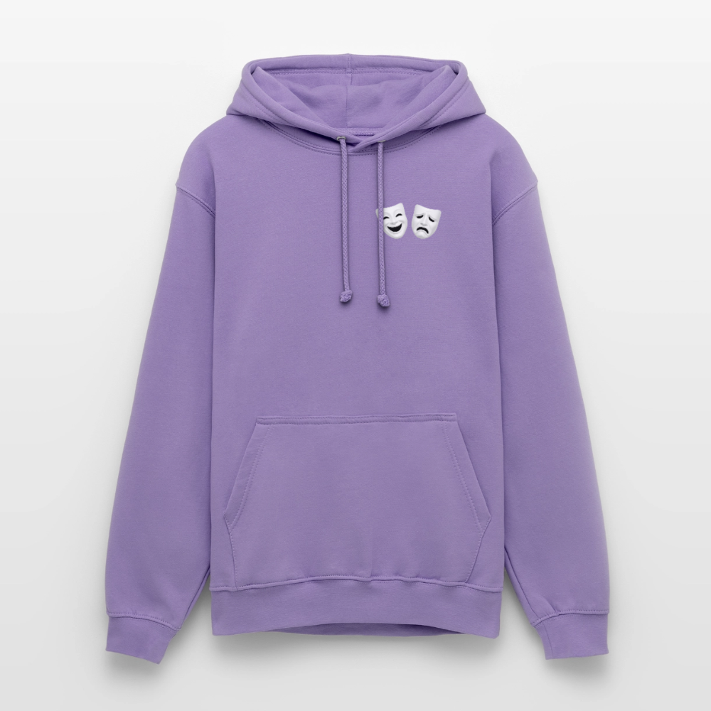 Hoodie Kunde Schule weiße Maske schiefe Schrift - Lavendel