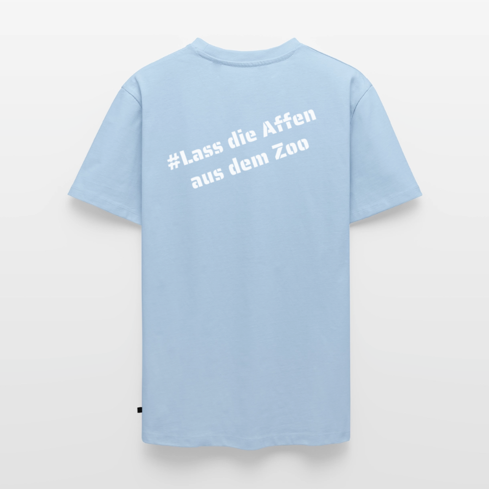Tshirt Kunde Schule weiße Maske schiefe Schrift - Hellblau