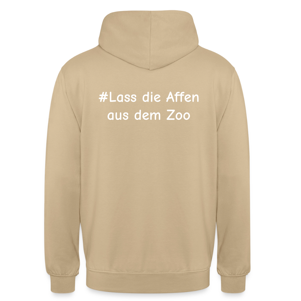 Hoodie Kunde Schule Bunte Maske gerade Schrift - Beige