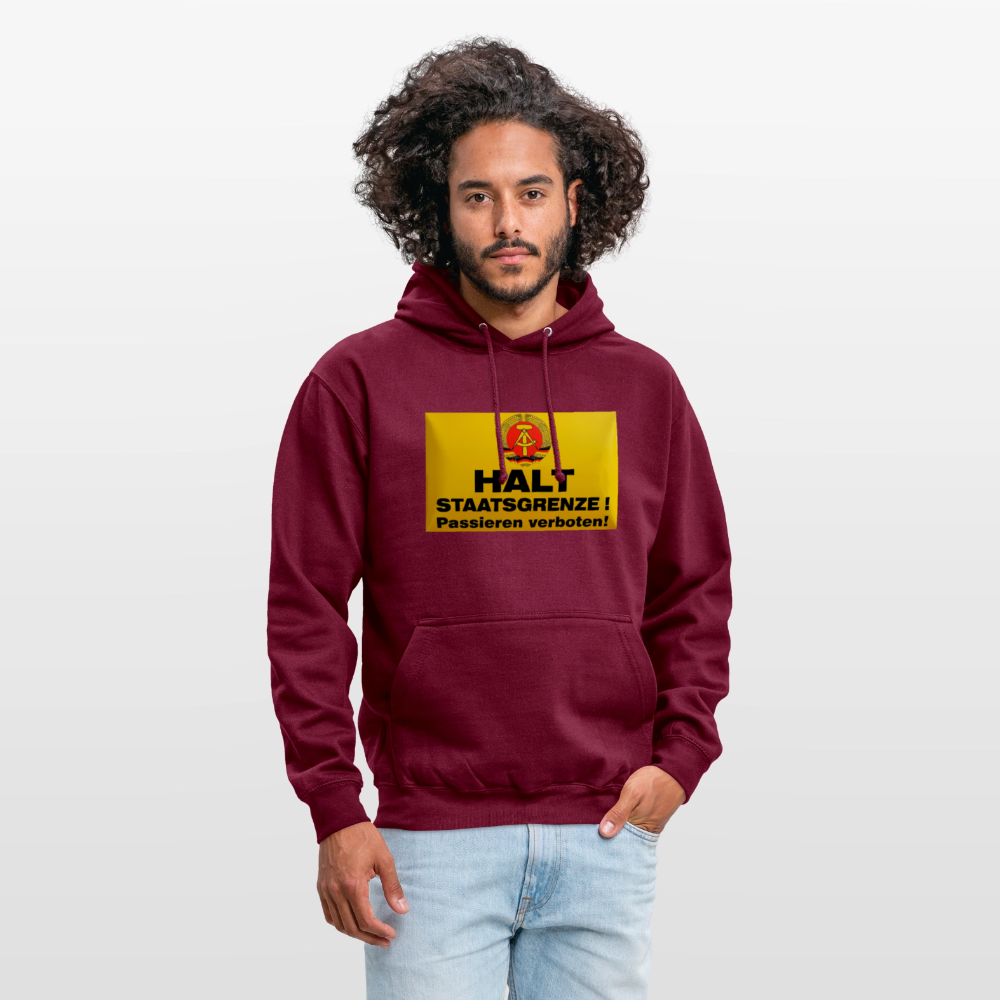 OSSI19 Hoodie HALT STAATSGRENZE - Bordeaux