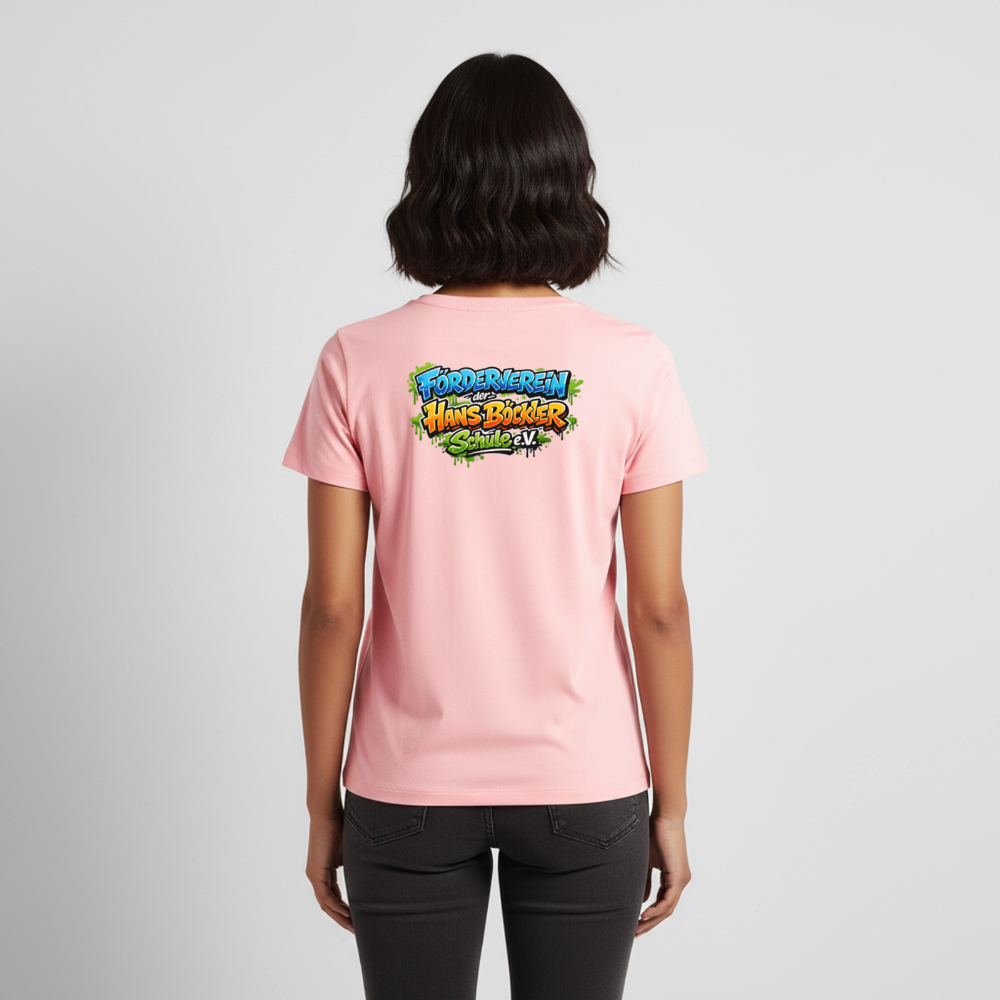Tshirt Frauen Rückendruck Graffitischrift Förderverein Schule - Rosa