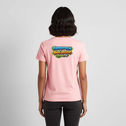 Tshirt Frauen Rückendruck Graffitischrift Förderverein Schule - Rosa