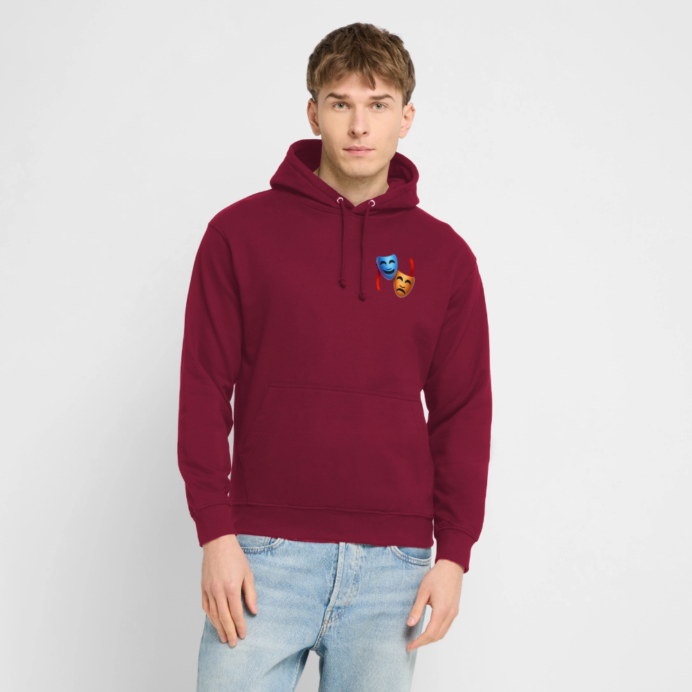 Hoodie Kunde Schule Bunte Maske gerade Schrift - Bordeaux
