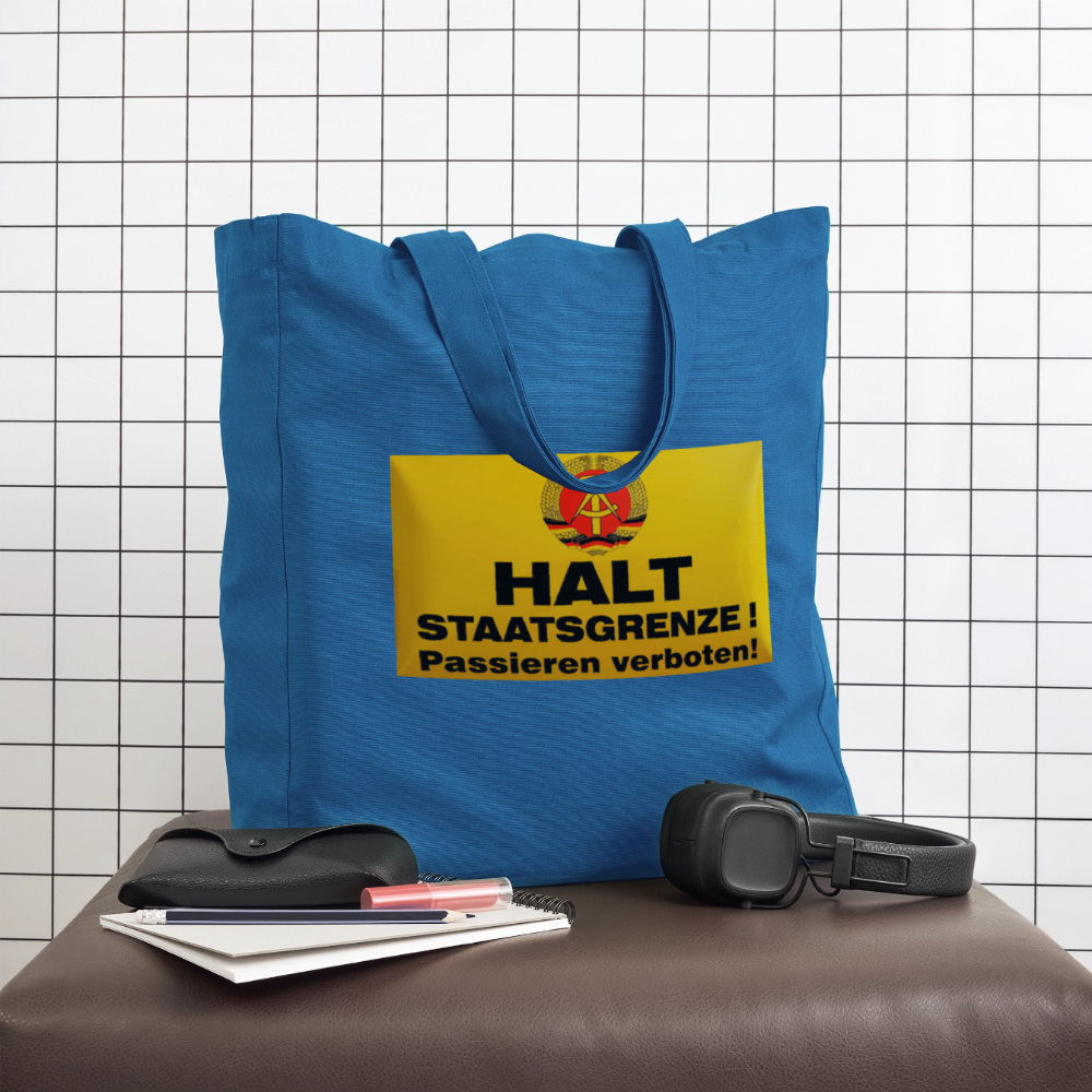 OSSI19 Stofftasche HALT STAATSGRENZE - Achtsames Blau