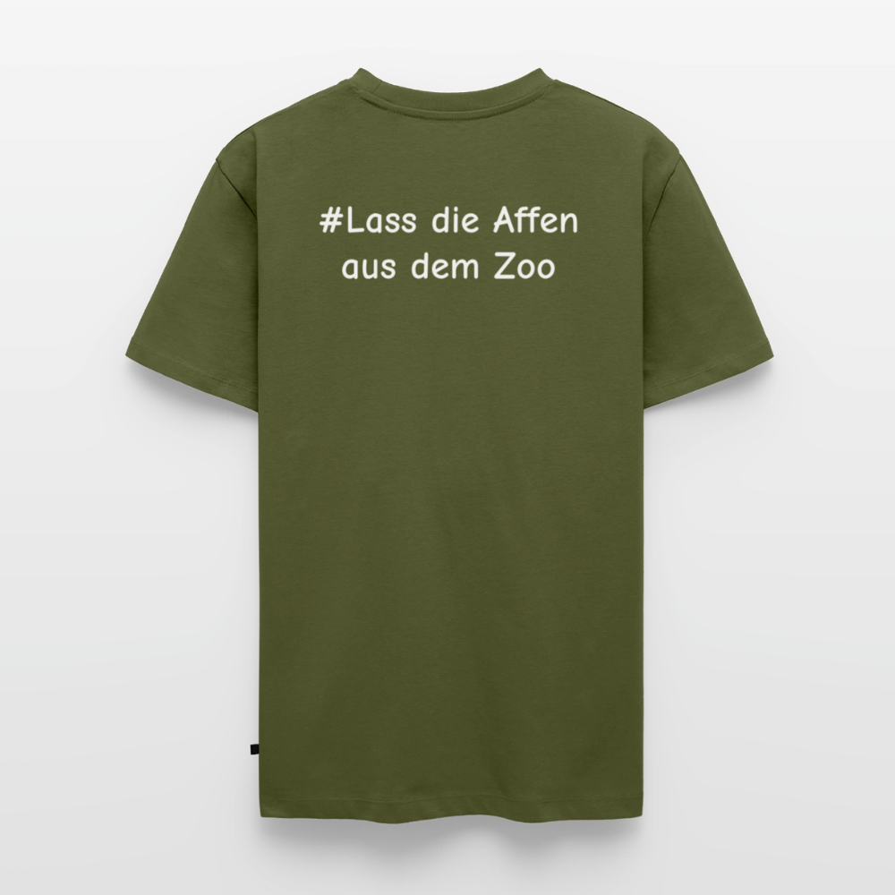 Tshirt Kunde Schule Bunte Maske gerade Schrift - Khaki