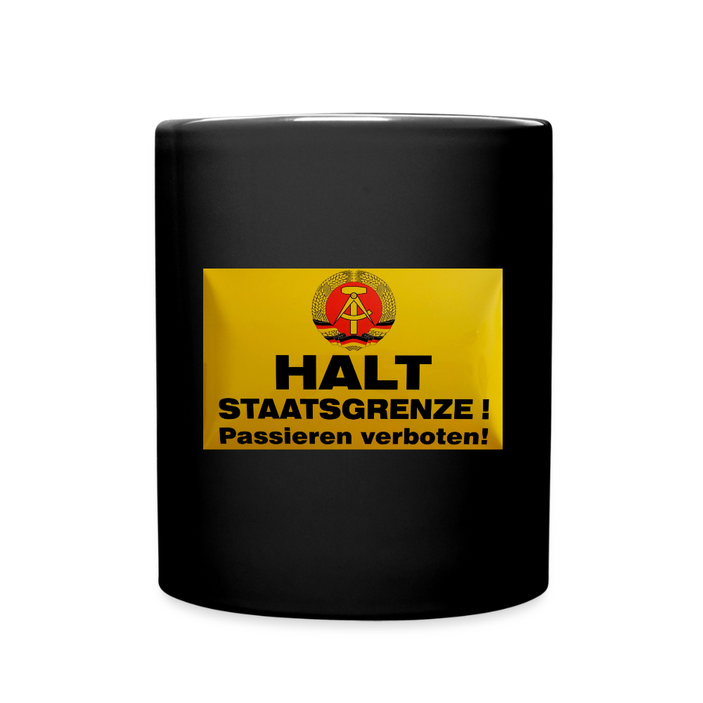 OSSI19 Kaffeetasse  HALT STAATSGRENZE - Schwarz