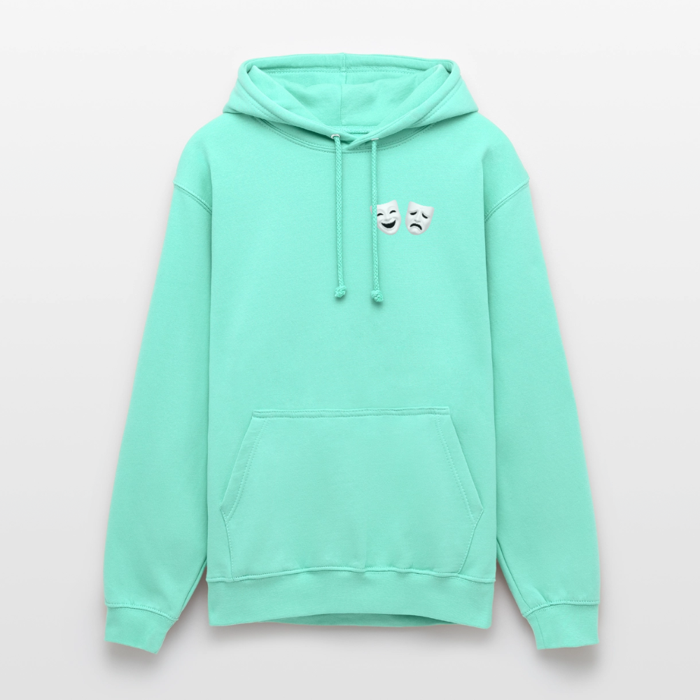 Hoodie Kunde Schule weiße Maske schiefe Schrift - Mint