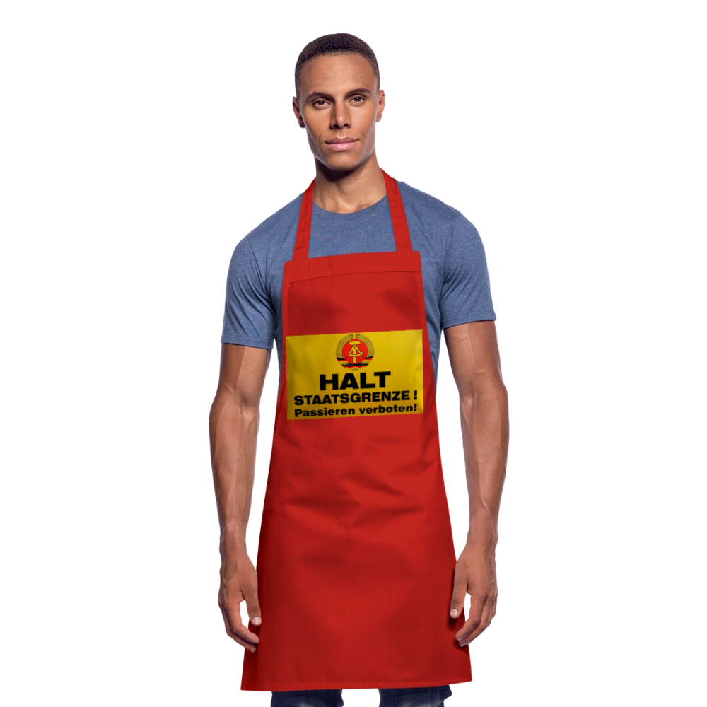 OSSI19 Kochschürze  HALT STAATSGRENZE - Rot