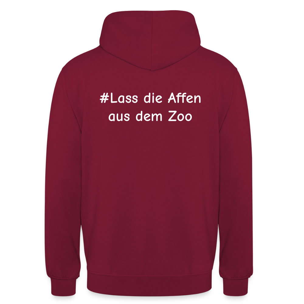 Hoodie Kunde Schule Bunte Maske gerade Schrift - Bordeaux