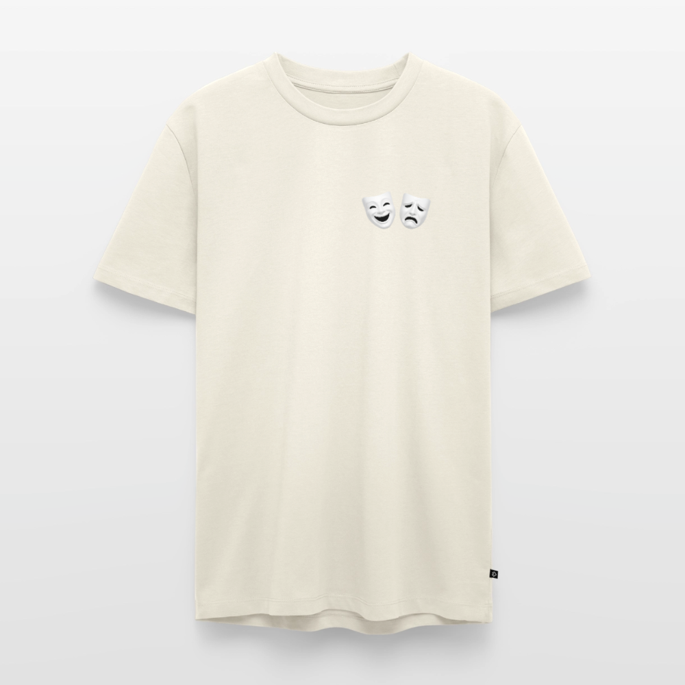 Tshirt Kunde Schule weiße Maske schiefe Schrift - Naturweiß