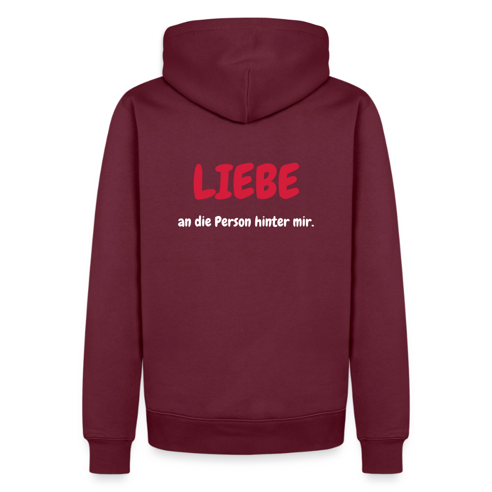 SSW1423 Hoodie LIEBE an die Person hinter mir - Burgunderrot