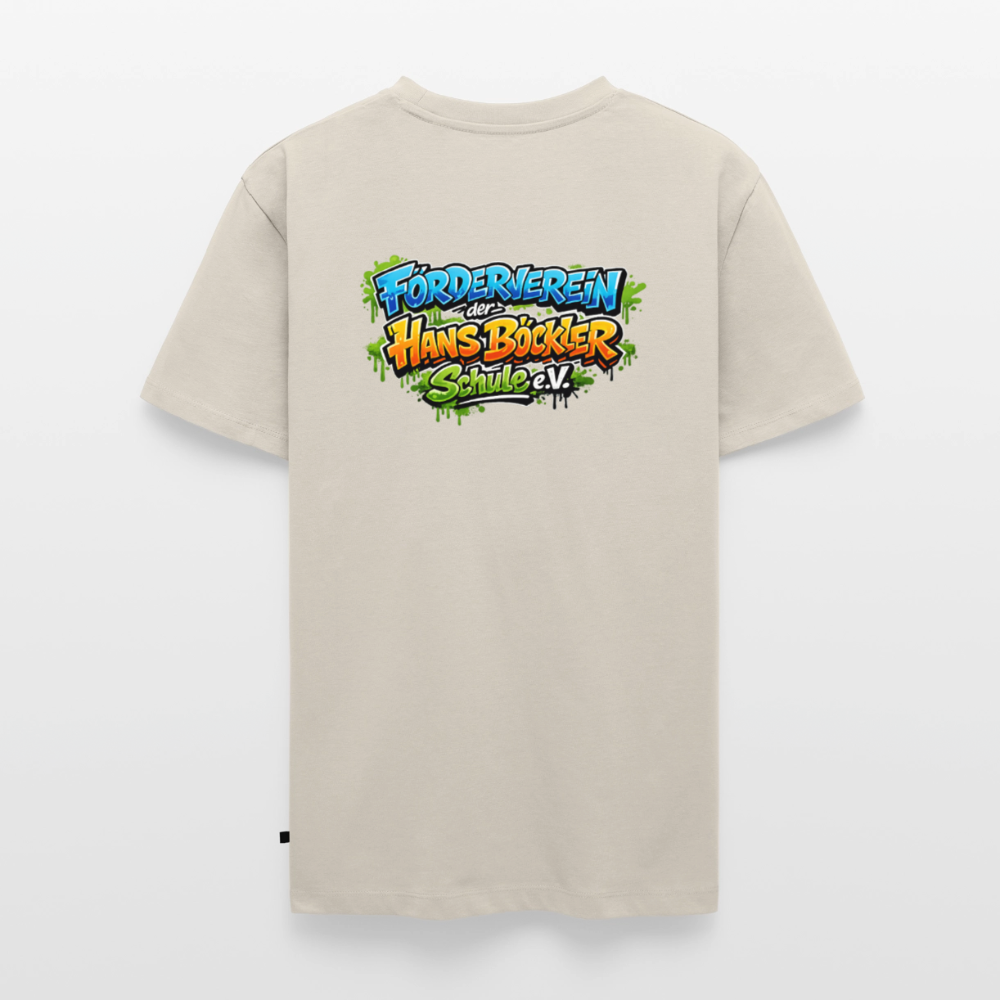 Tshirt Rückendruck Graffitischrift Förderverein Schule - Beige