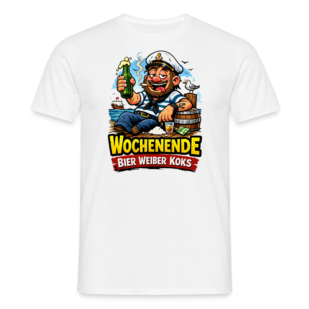 SSW2716Wochenende Bier Weiber Koks - Weiß