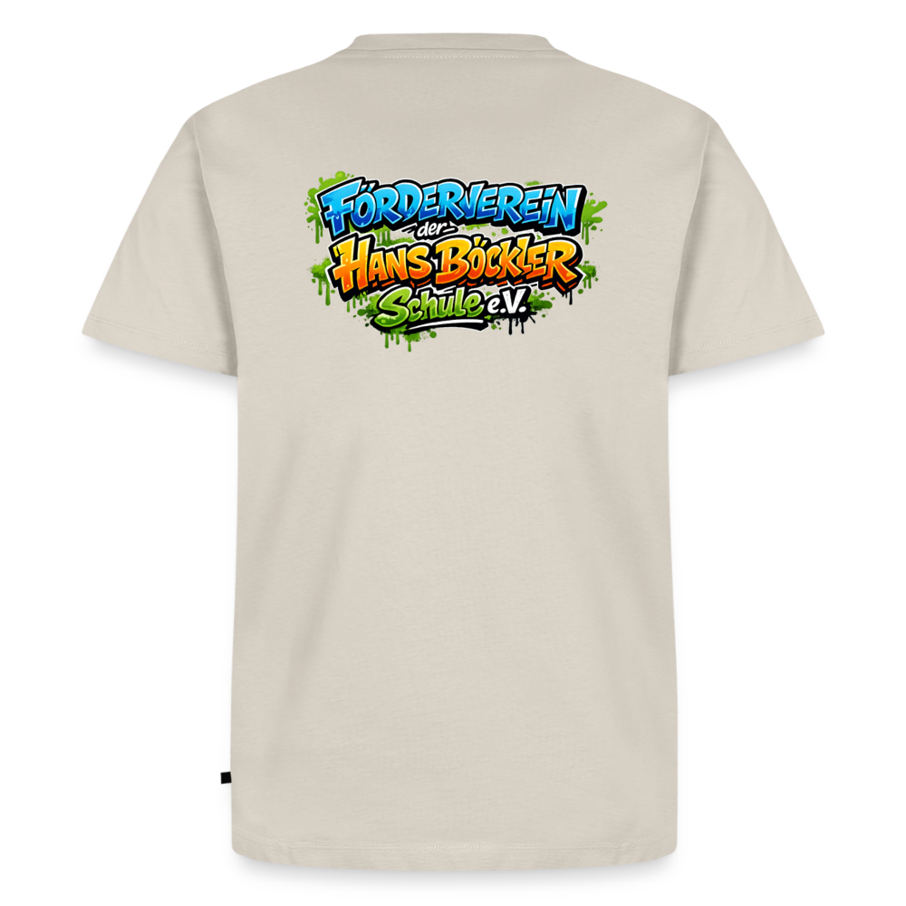 Tshirt Rückendruck Graffitischrift Förderverein Schule - Beige