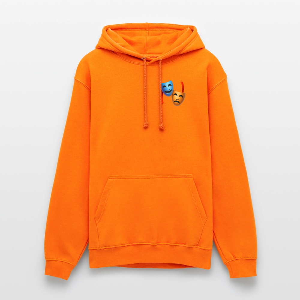 Hoodie Kunde Schule Bunte Maske gerade Schrift - Orange