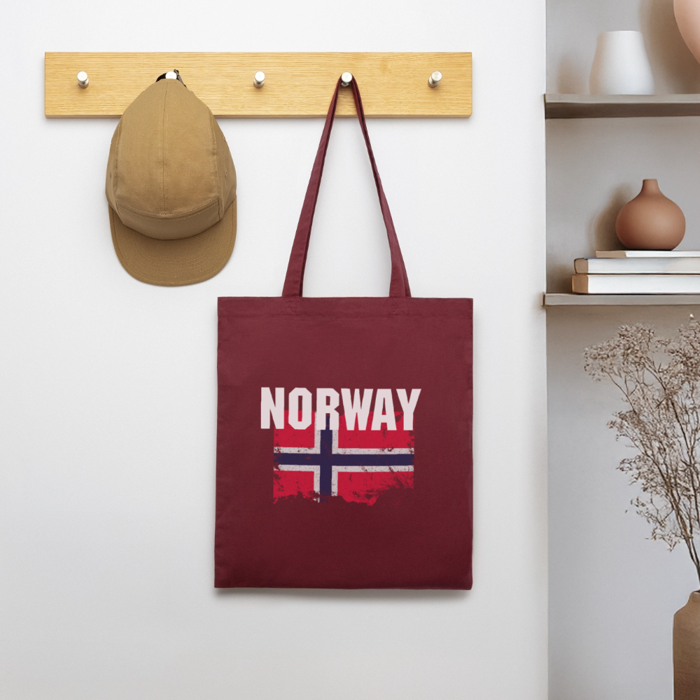SSW2528 Stofftasche Flag of Norway - Burgunderrot