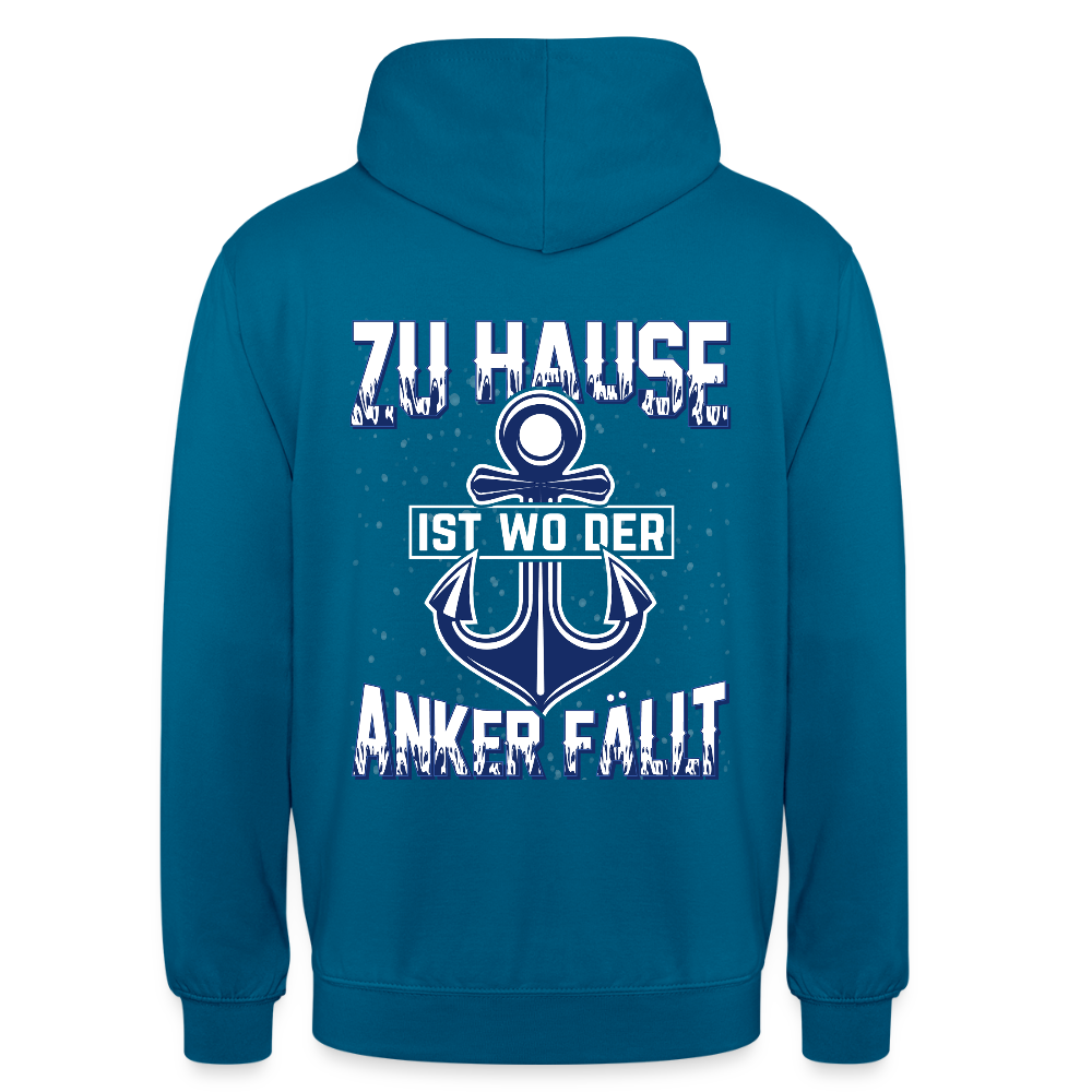 SSW2604 Zu Hause ist wo der Anker fällt Unisex Hoodie - Tiefseeblau 