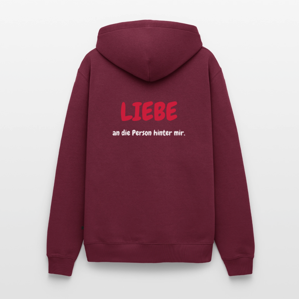 SSW1423 Hoodie LIEBE an die Person hinter mir - Burgunderrot