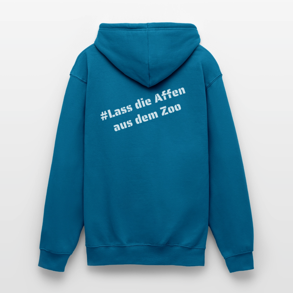 Hoodie Kunde Schule weiße Maske schiefe Schrift - Tiefseeblau 