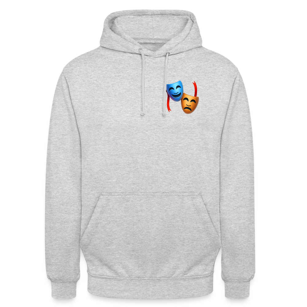Hoodie Kunde Schule Bunte Maske gerade Schrift - Hellgrau meliert