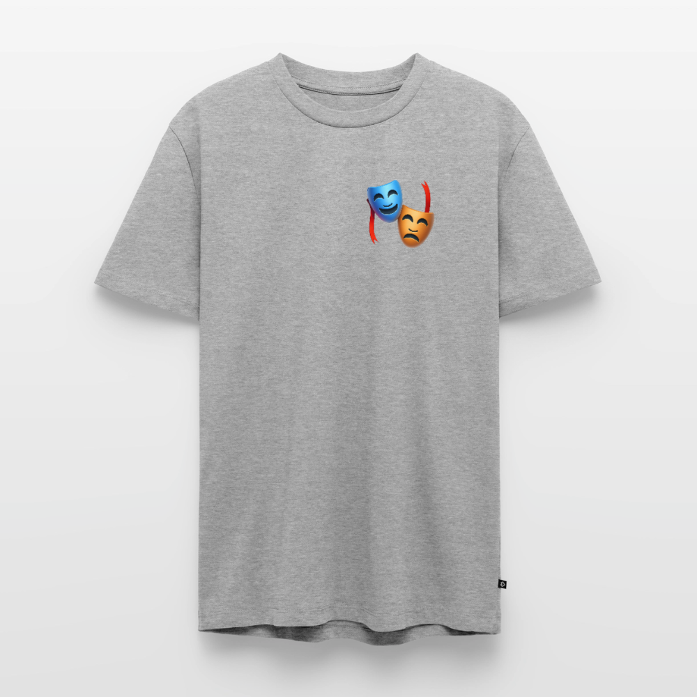 Tshirt Kunde Schule Bunte Maske gerade Schrift - Grau meliert