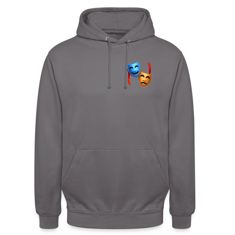 Hoodie Kunde Schule Bunte Maske gerade Schrift - Mittelgrau
