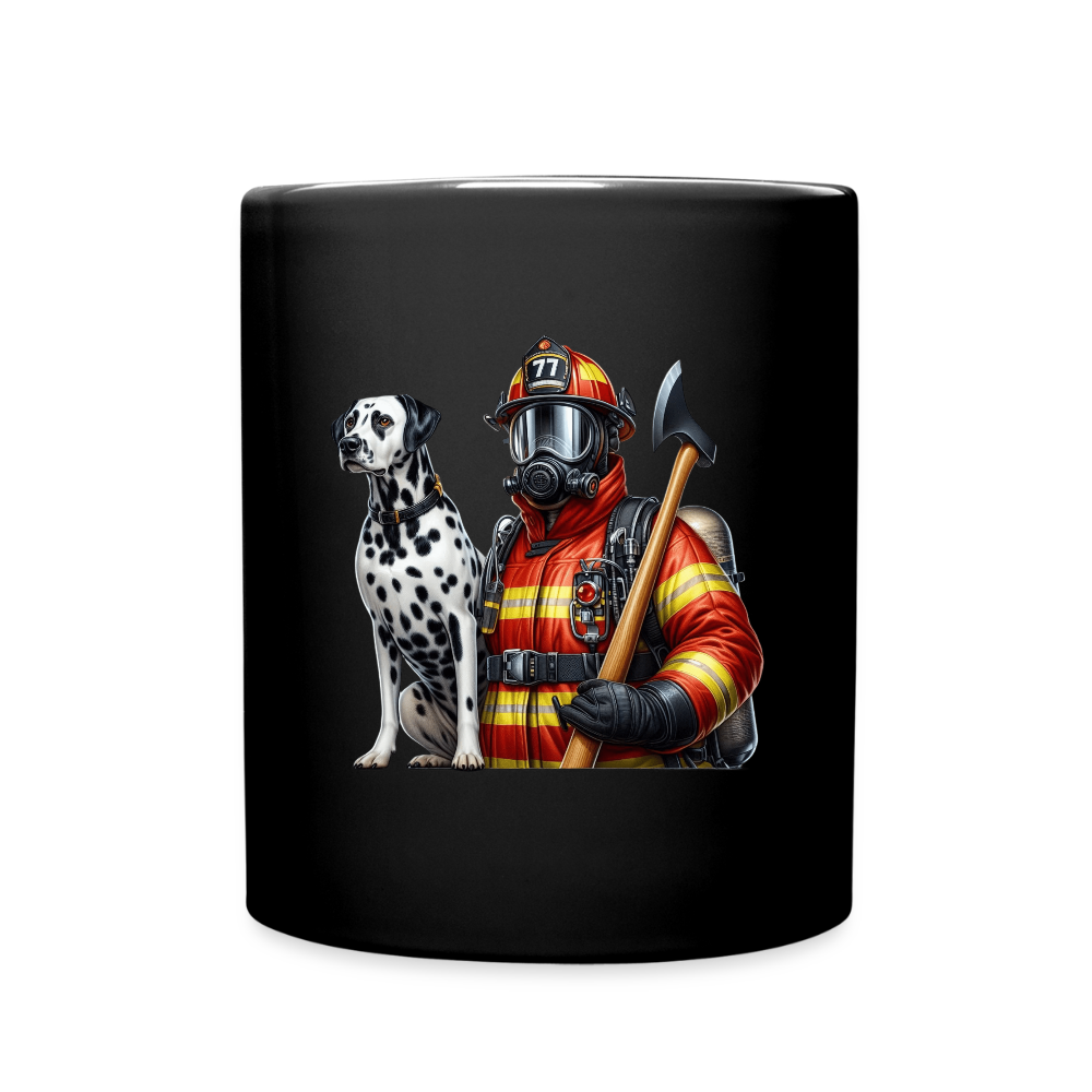 SSW2621Hund mit Feuerwehrmann - Schwarz