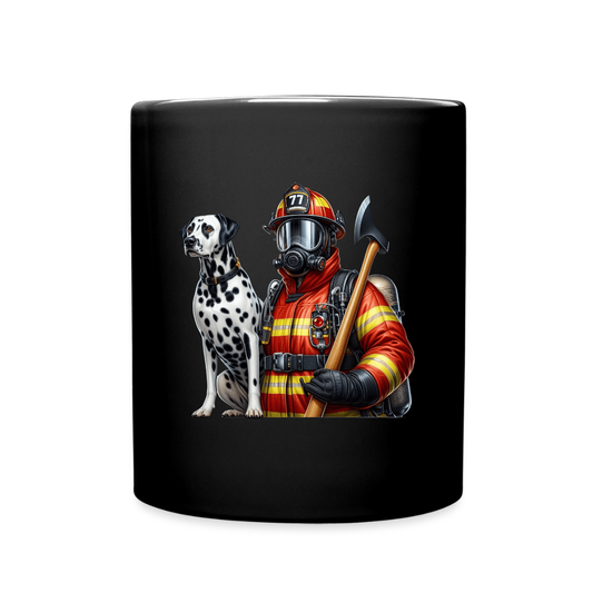 SSW2621Hund mit Feuerwehrmann - Schwarz
