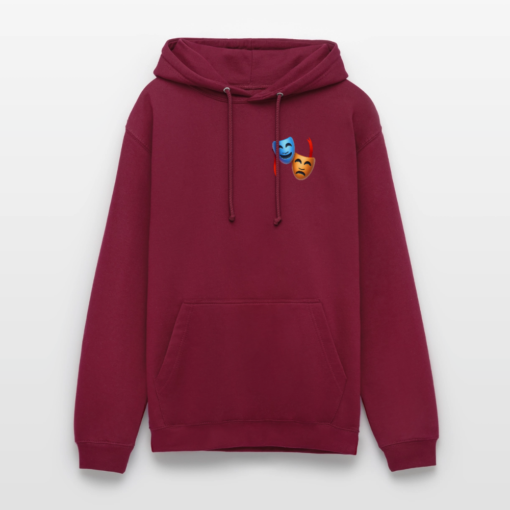 Hoodie Kunde Schule Bunte Maske gerade Schrift - Bordeaux