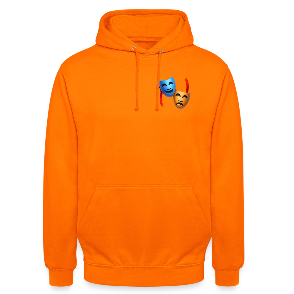 Hoodie Kunde Schule Bunte Maske gerade Schrift - Orange