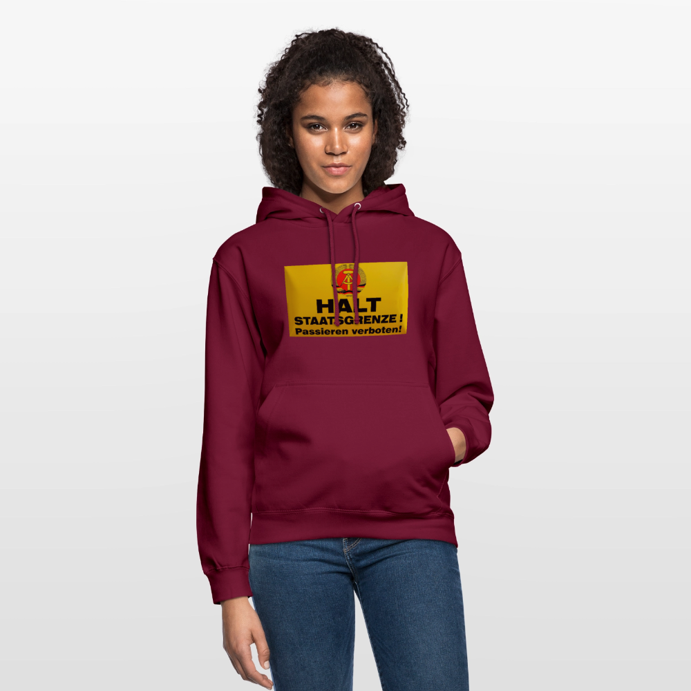 OSSI19 Hoodie HALT STAATSGRENZE - Bordeaux