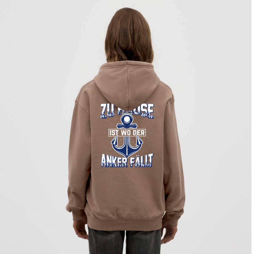 SSW2604 Zu Hause ist wo der Anker fällt Unisex Hoodie - Mokka