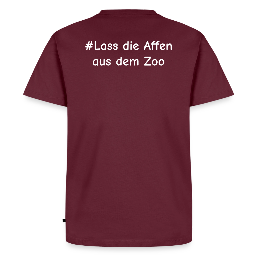 Tshirt Kunde Schule Bunte Maske gerade Schrift - Burgunderrot