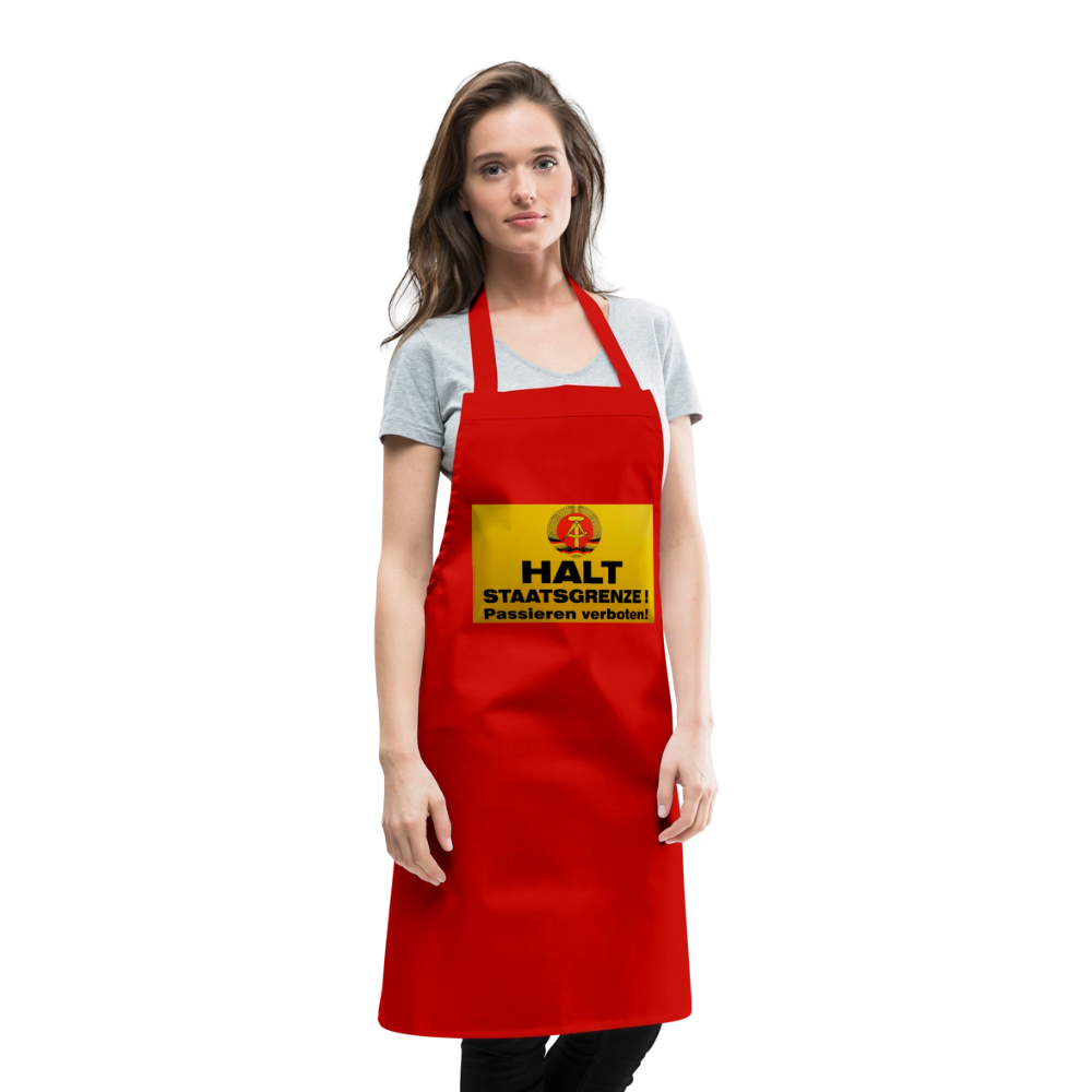 OSSI19 Kochschürze  HALT STAATSGRENZE - Rot