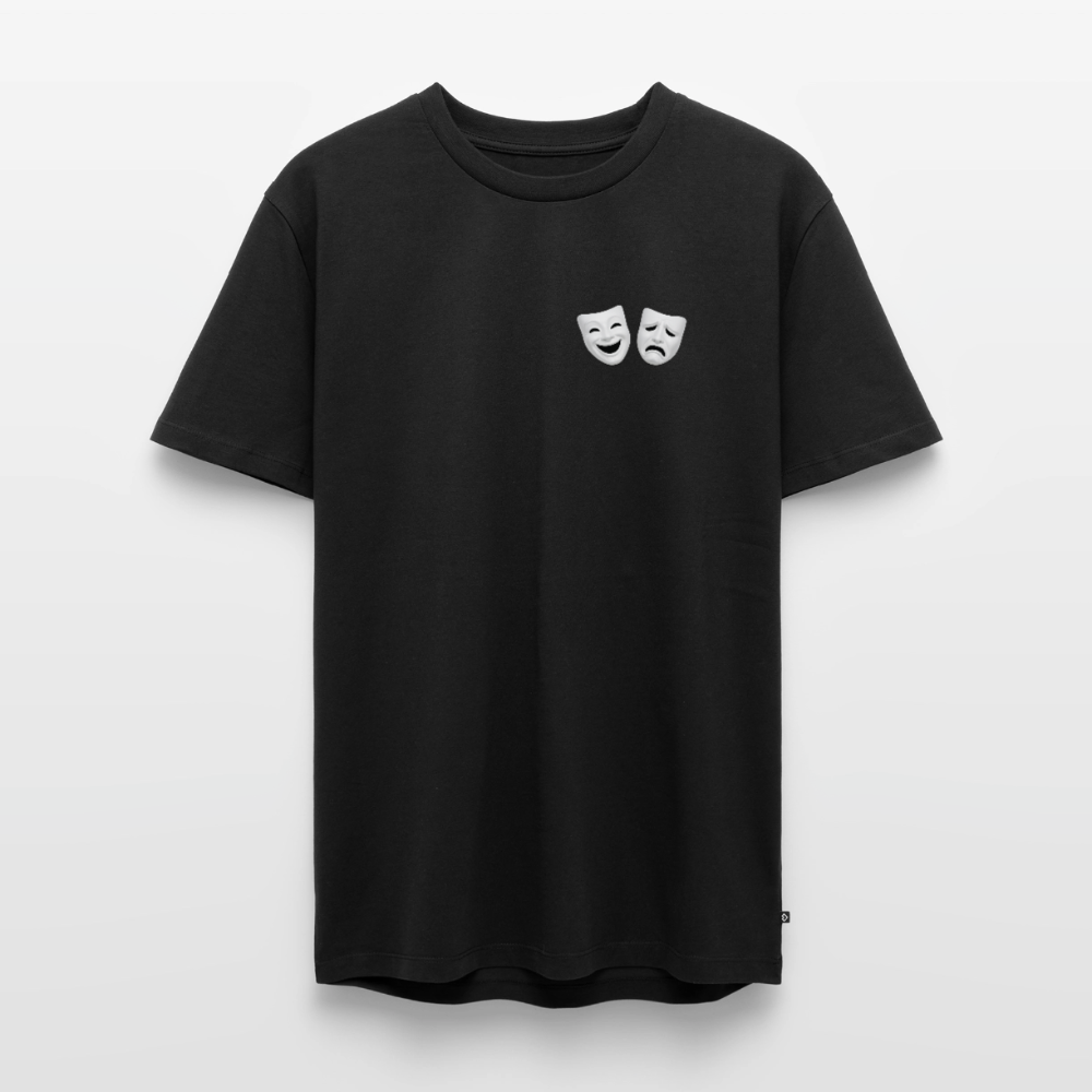 Tshirt Kunde Schule weiße Maske schiefe Schrift - Schwarz