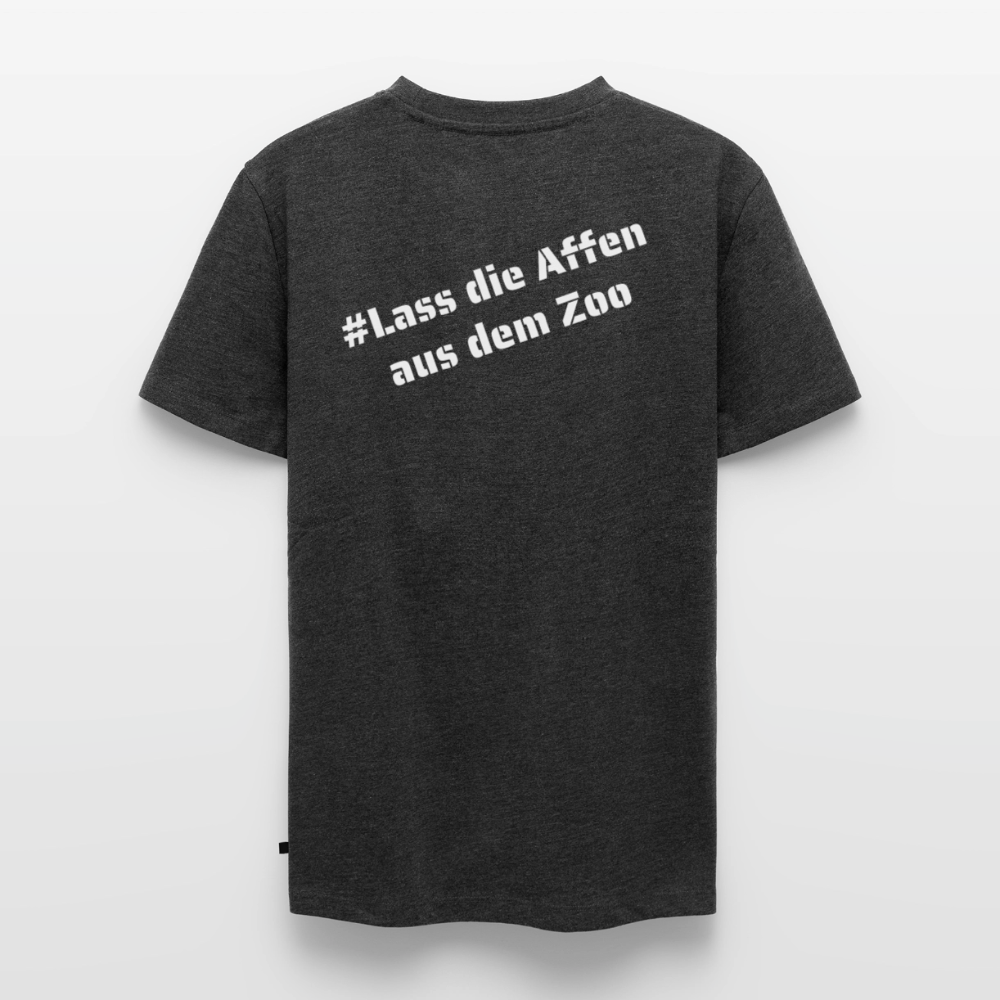 Tshirt Kunde Schule weiße Maske schiefe Schrift - Anthrazit meliert
