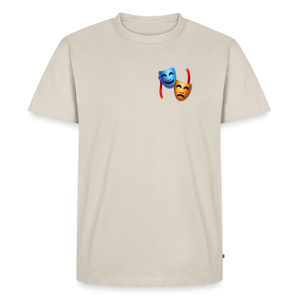 Tshirt Kunde Schule Bunte Maske gerade Schrift - Beige