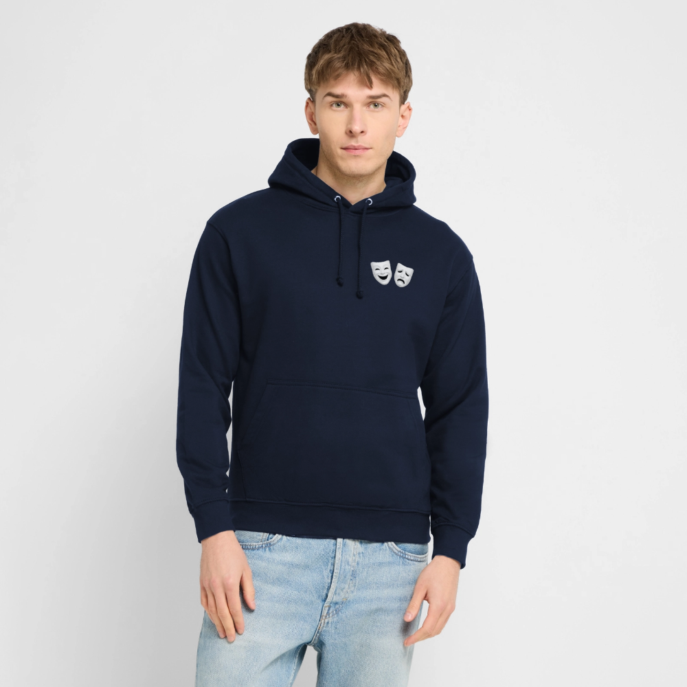 Hoodie Kunde Schule weiße Maske schiefe Schrift - Navy