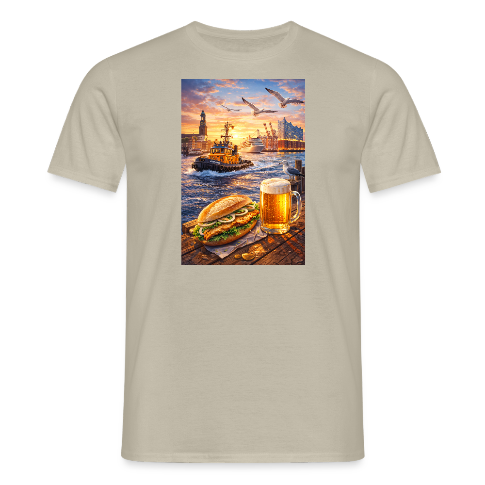 SSW2682Hamburger Hafen Bier und Fischbrötchen - Sandbeige