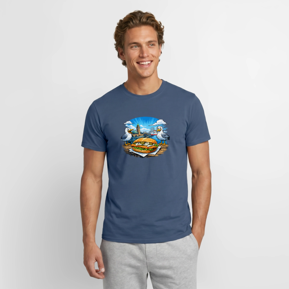 SSW2868Fischbroetchen 2Möwen Landungsbrücken - Dunkles Denimblau