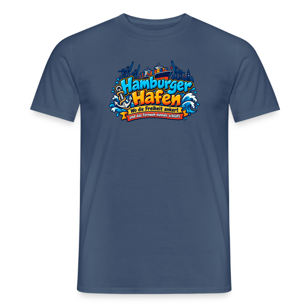 SSW2934Hamburger Hafen – wo die Freiheit ankert und das Fernweh niemals schläft. - Dunkles Denimblau