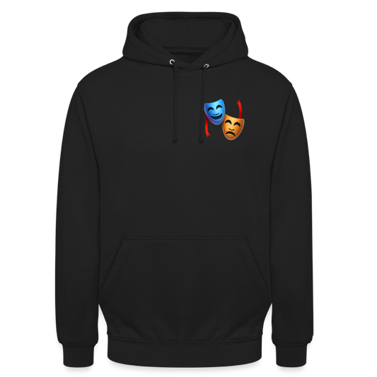 Hoodie Kunde Schule Bunte Maske schiefe Schrift - Schwarz