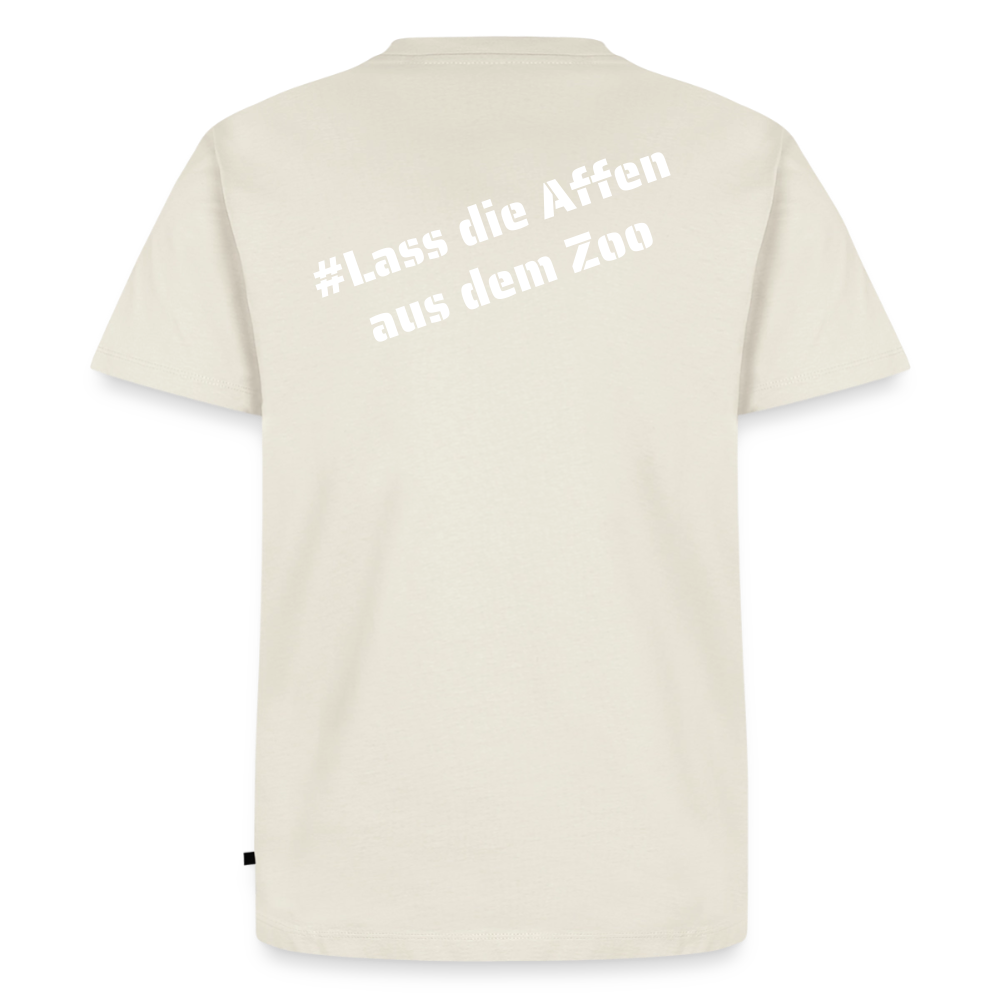 Tshirt Kunde Schule weiße Maske schiefe Schrift - Naturweiß