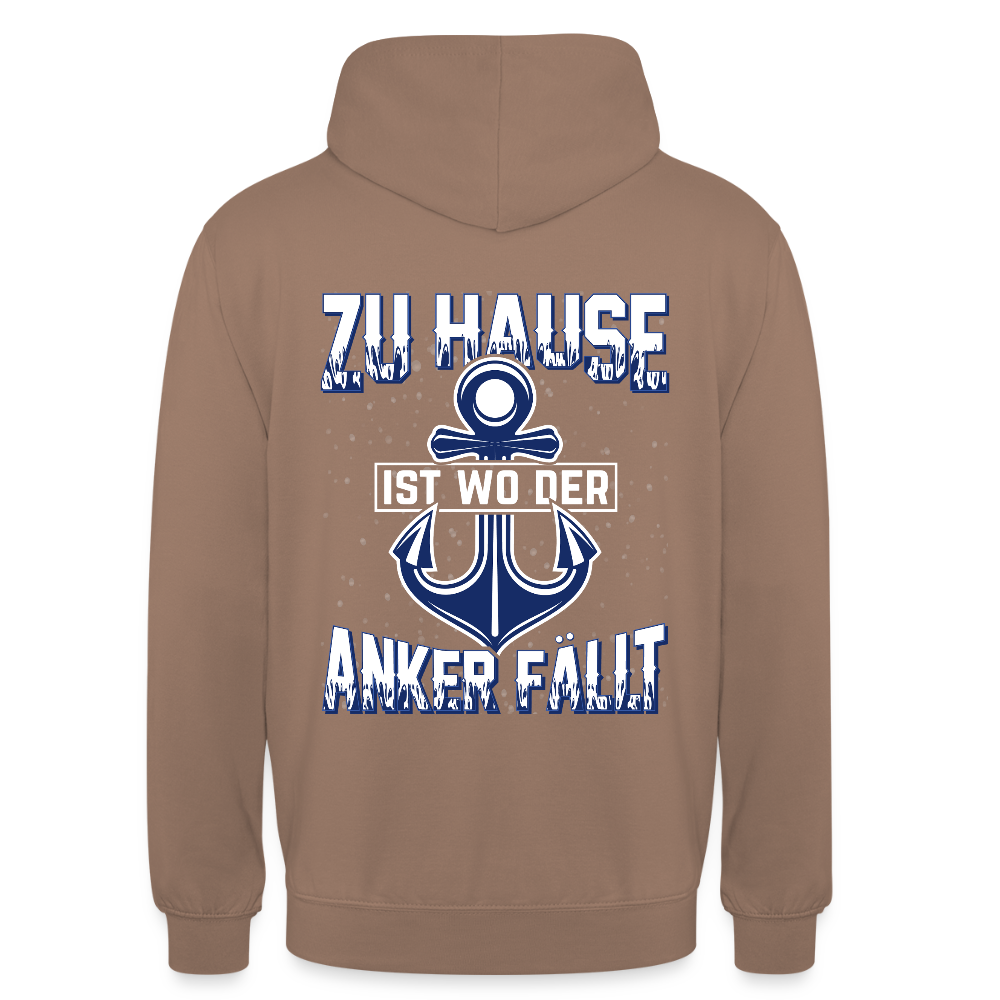 SSW2604 Zu Hause ist wo der Anker fällt Unisex Hoodie - Mokka